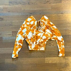 Halter open back shirt